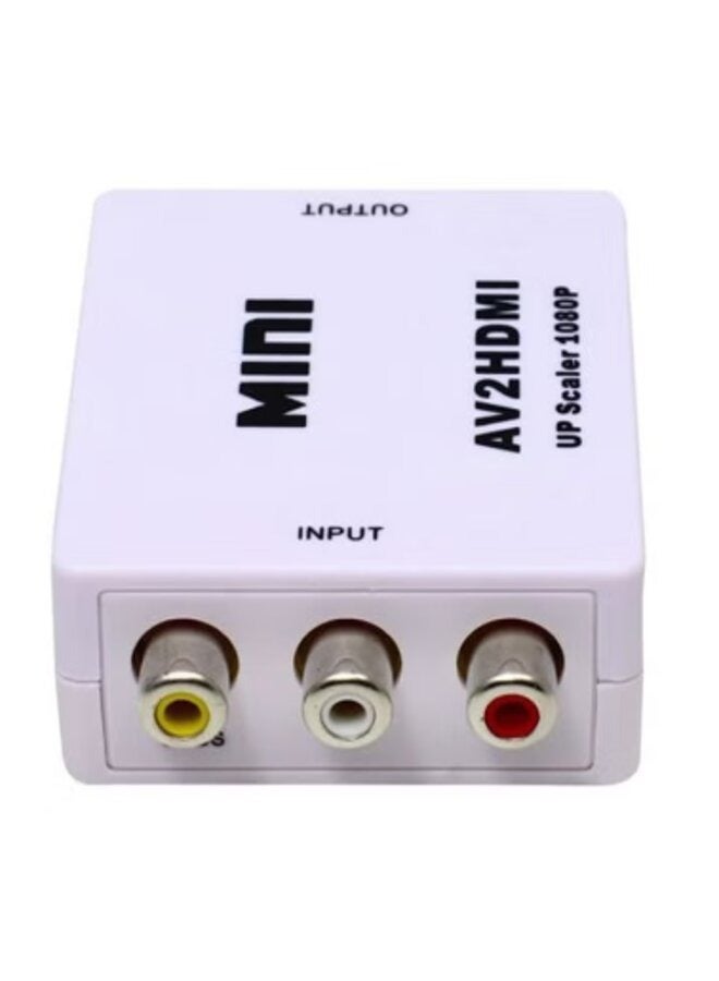 Mini AV2HDMI Composite CVBS Adaptor Converter White  - Image 2