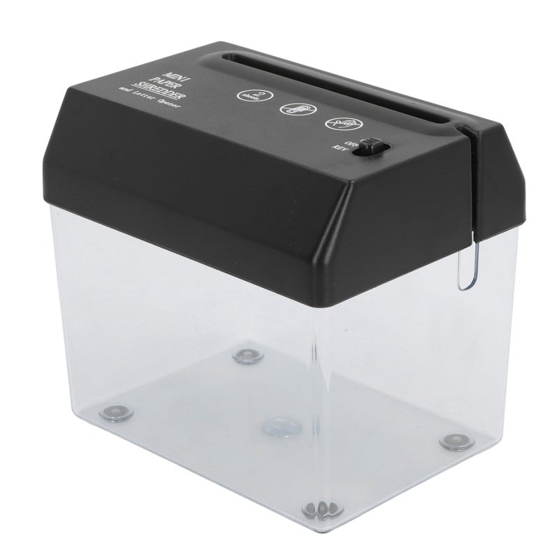 Mini Paper Shredder: 5.9in x 4.33in x 5.7in Desktop Size - High Security Strip Cut Shredder for Home Office School Use - Image 3