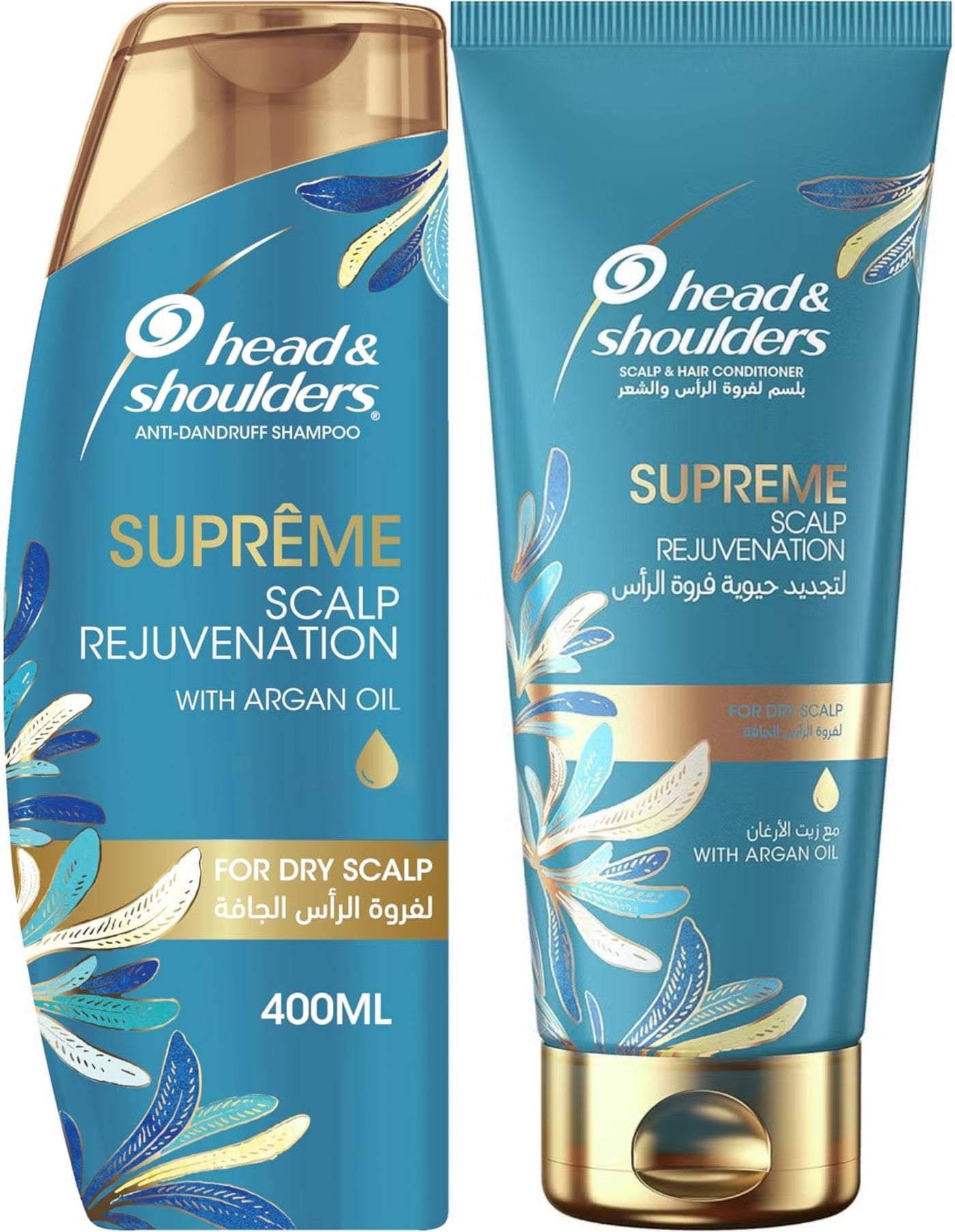 Head & Shoulders Supreme Set For Dry Scalp Rejuvenation with argan oil - Anti-Dandruff Shampoo 400ml + scalp and hair conditioner 200ml