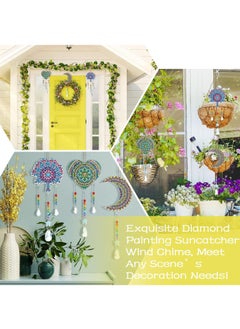 Generic 3 PCS DIY Datura Flower Moon Diamond Painting Wind Chime Bedroom Window Decoration Pendant Handmade Gift Ramadan Decoration  - Image 5