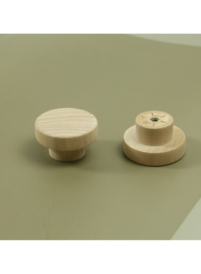 6PCS Wood Knobs Flat Top Round Cabinet Knobs 1.39"(35mm) Natural Wooden Dresser Drawer Knobs Kitchen Cabinet Pulls Handles Wood Furniture Knobs - Image 4