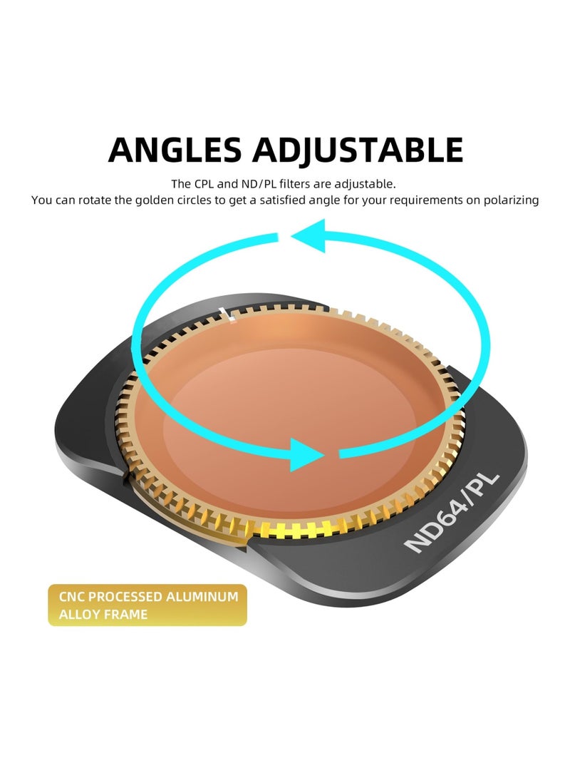 Excefore Magnetic ND/CPL Filter Set Compatible with DJI OSMO Pocket 3 - 4 Pack Adjustable Filter Set (ND8/PL+ND16/PL+ND32/PL+ND64/PL) - Image 4