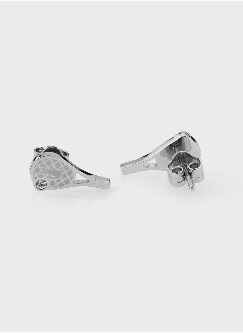 LACOSTE - Stainless Steel With Crystal Drop Earrings - Image 1