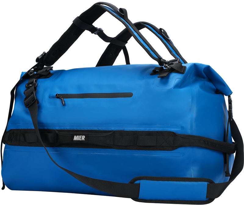 MIER Large Waterproof Duffel Bag Rolltop Dry Backpack Duffle Bags for Kayaking, Rafting, Boating, Swimming, Camping, Travel, Gym, Beach, 60L, Dark Blue - Image 1