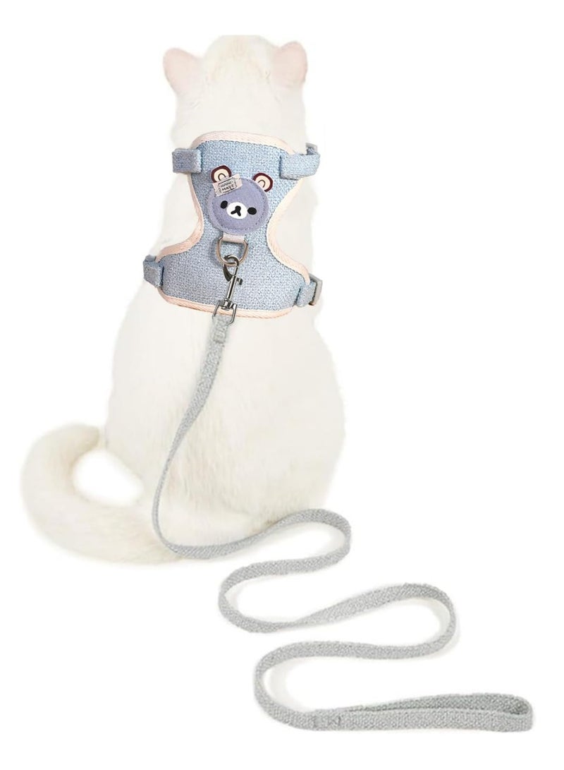 Meetion 2 Pieces Adjustable Rabbit Leash, Adjustable Rabbit Lead Pet Harness Adjustable Rabbit Harness Elastic Lead for Cats Bunny Dogs Other Small Animals Walking Outdoor(Pink, Blue) - Image 5