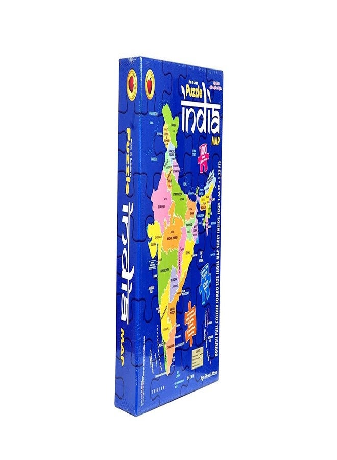 JAPSI India Map Puzzle, 100 Pieces, Educational Learning Game for Ages 5+, States and Capitals - Image 2