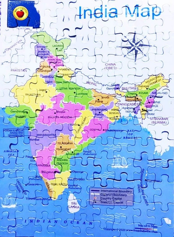 JAPSI India Map Puzzle, 100 Pieces, Educational Learning Game for Ages 5+, States and Capitals - Image 4