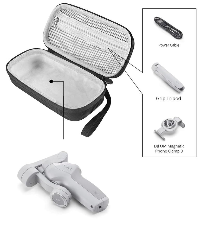 Vertus حقيبة تخزين لحمل DJI OSMO Mobile SE / Insta360 Flow 2 Pro / Insta360 Flow Pro / Insta360 Flow مثبت جيمبال الذكي والإكسسوارات (أسود) - Image 2