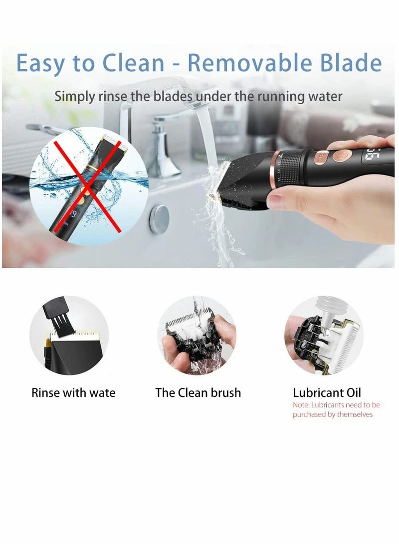 SYOSI Hair Clippers, Trimmer Kit, SYOSI The Hair Clippers, LCD Trimmer, for Men, Clippers for Hair Cutting, Home Hair Cut Kit, Cordless Barber Grooming Sets - Image 2