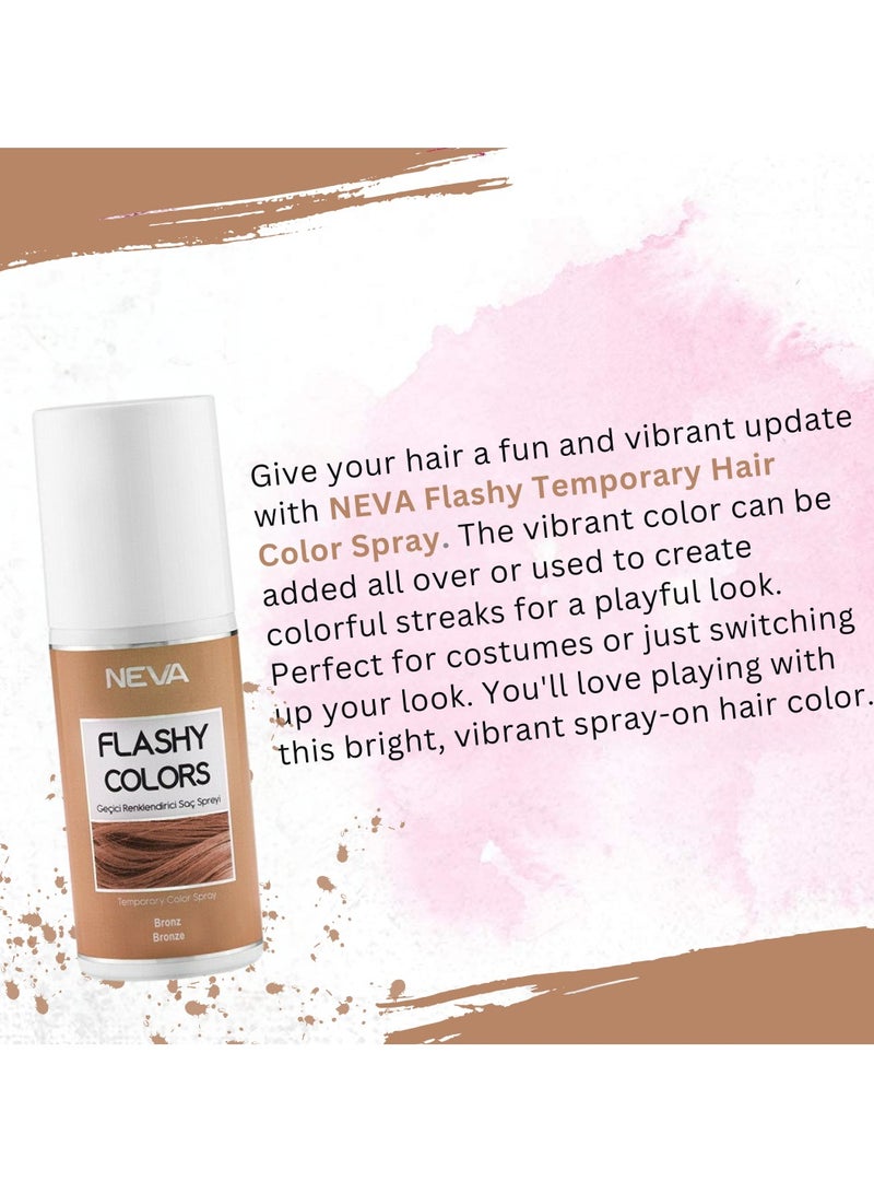NEVA Flashy Hair Colors Temporary Hair Color Spray - 75ml - BRONZE - Image 3