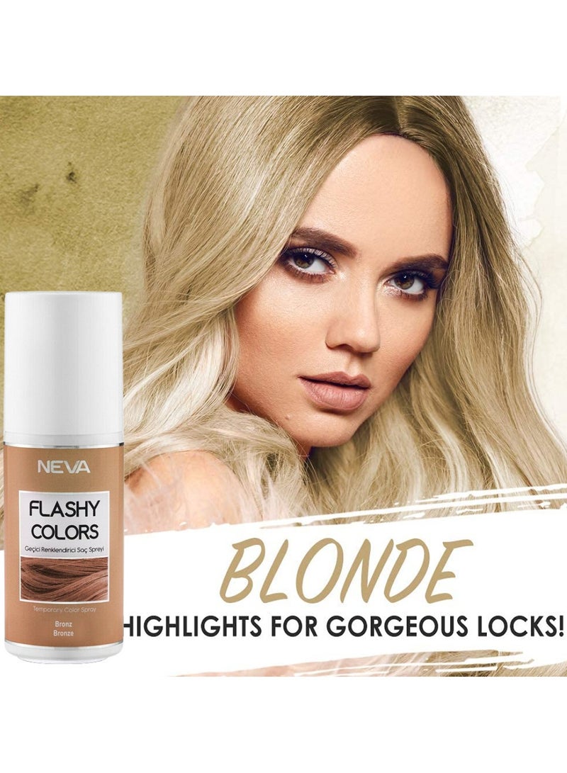 NEVA Flashy Hair Colors Temporary Hair Color Spray - 75ml - BRONZE - Image 2