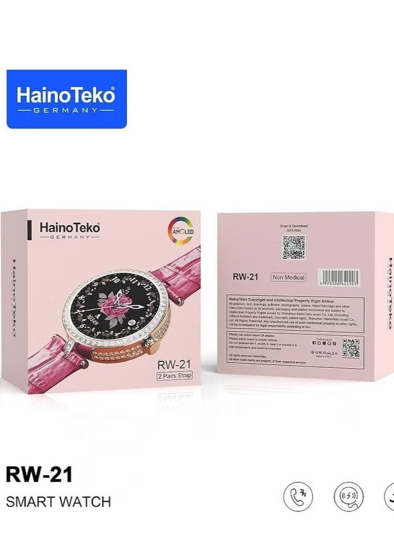 هينو تيكو ساعة هاينو تيكو الذكية RW-21 باللون الوردي - Image 1