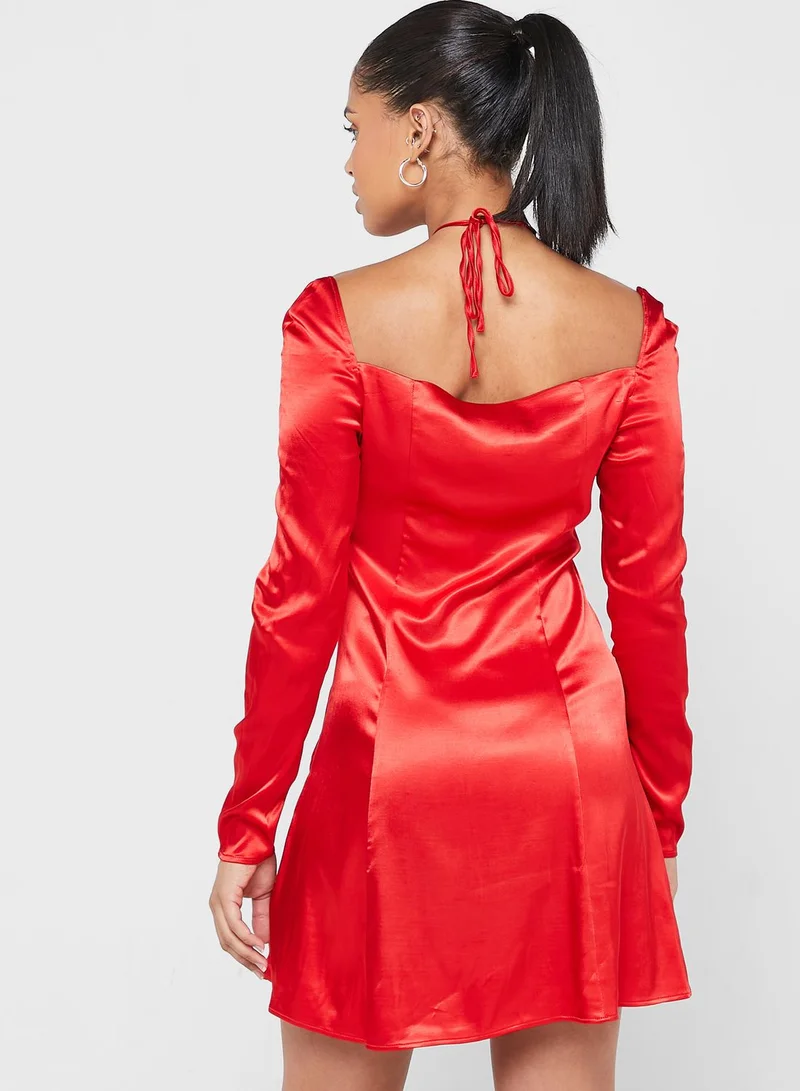 Calvin Klein Jeans Halter Neck Cut Out Detail Dress
