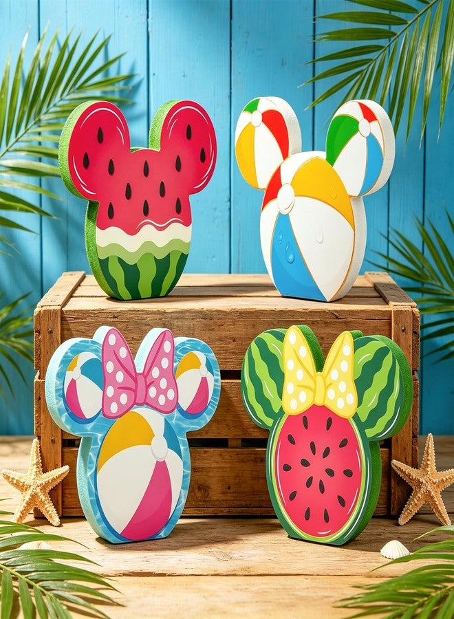 SZTZPW 4pcs Summer Party Decorations Wood Table Decor - Image 3