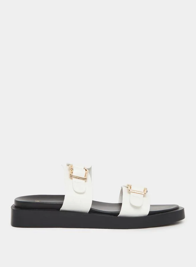Styli Styli Buckle Accent Open Toe Sandals