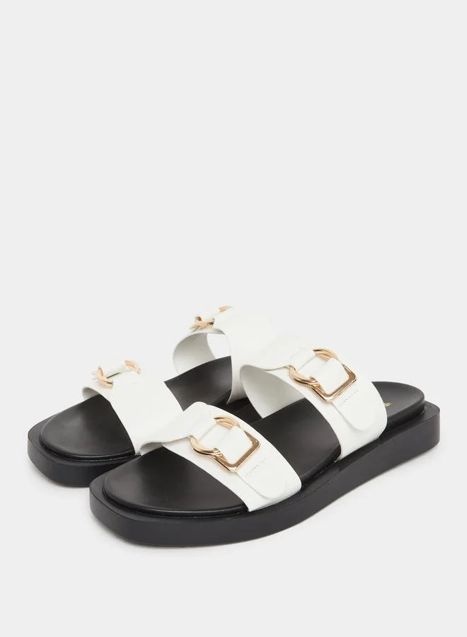 Styli Styli Buckle Accent Open Toe Sandals
