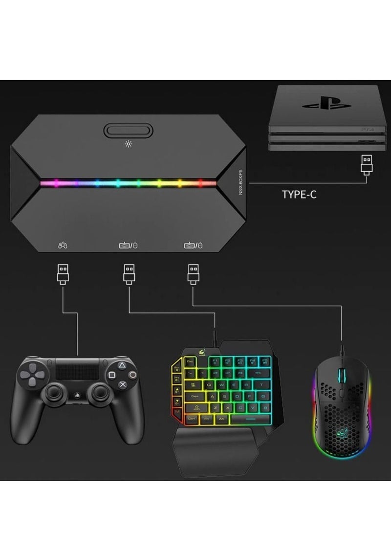Y&D - Mouse Keyboard Converter, TYPE-C USB and LED Adapter, Converter for PS4, Xbox One, 360, Nintendo Switch, PS3(Black) - Image 1