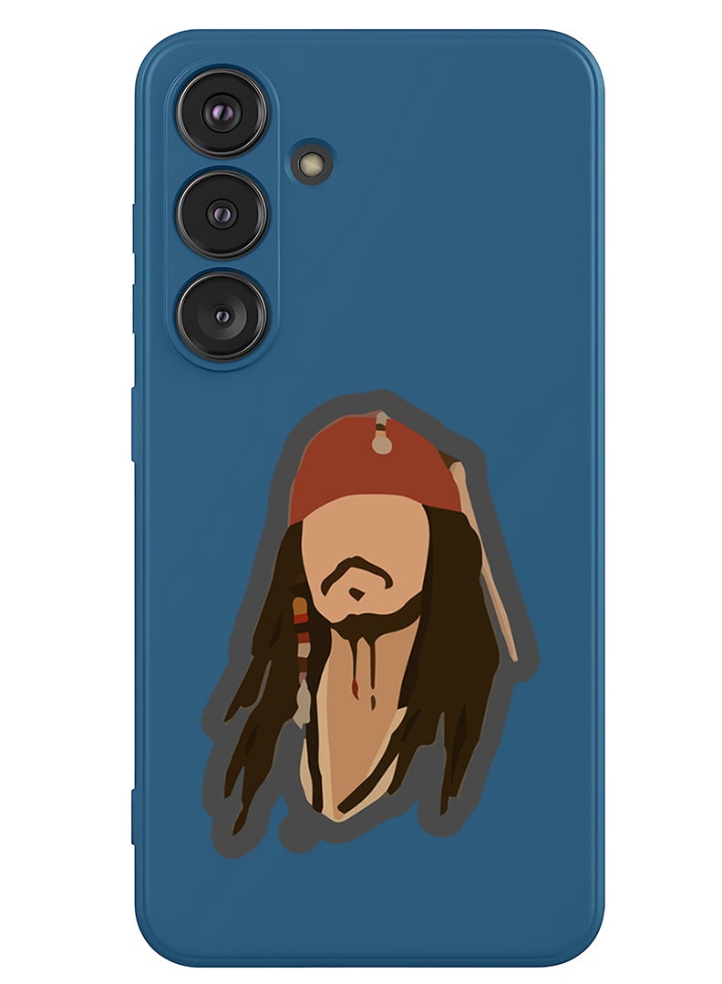 Theodor Protective Slim Fit Case Liquid Silicone Cover with Full Body Protection Anti-Scratch Shockproof Case For Samsung Galaxy S25 (Blue) - Pirate - Image 1