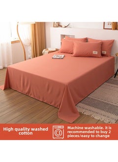 Washed Cotton Sheets Single Solid Color Autumn And Winter Student Dormitory Simple Double Bed 1.8 Meters 1.5m Single Large Sheets-Color:Pink-Specifications:120x210cm