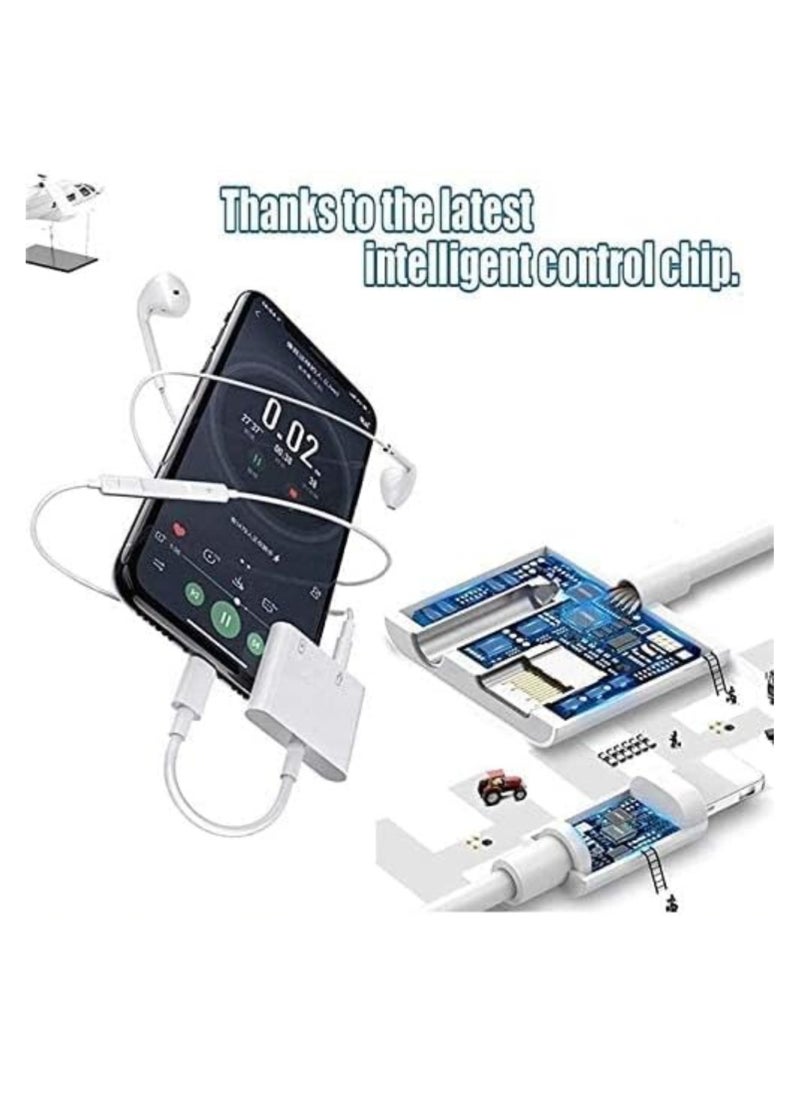 Generic - 2 IN 1 Headphone Adapter Jack Lightning to 3.5mm AUX Cord Splitter for iPhone 7,7plus,8,X and any lightning device runs iOS 10 or later - Image 1