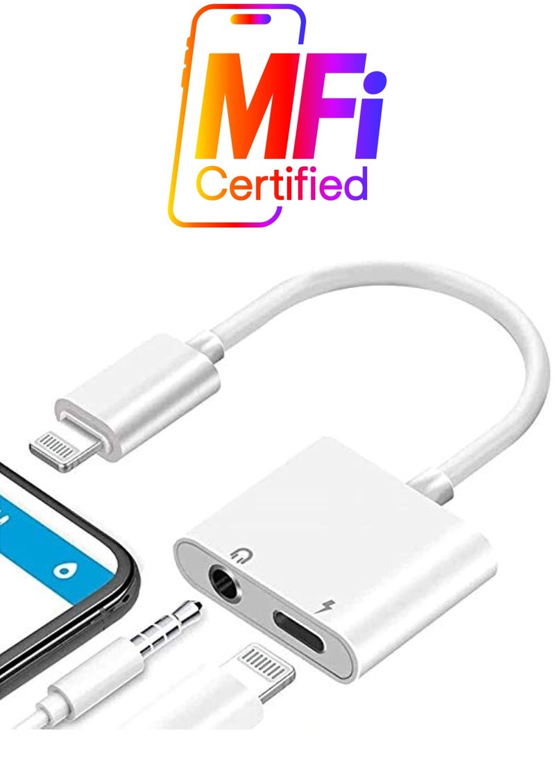 Generic - 2 IN 1 Headphone Adapter Jack Lightning to 3.5mm AUX Cord Splitter for iPhone 7,7plus,8,X and any lightning device runs iOS 10 or later - Image 1