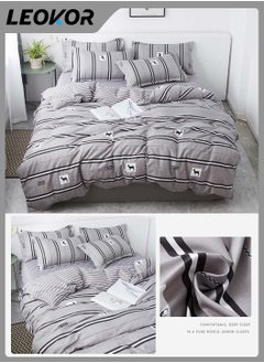 4-Piece Fashion Lines Printed Design Duvet Cover Set Cottonl Grey 200x230cm - pzsku/Z5ED1A16CBCEB74242CF2Z/45/_/1729662779/576f7399-3eb5-4c4c-bbf7-59e849729295