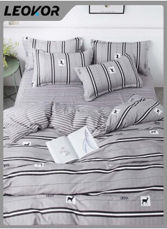 4-Piece Fashion Lines Printed Design Duvet Cover Set Cottonl Grey 200x230cm - pzsku/Z5ED1A16CBCEB74242CF2Z/45/_/1729662815/fdc2d86f-78b4-4989-a879-f85421281d9d