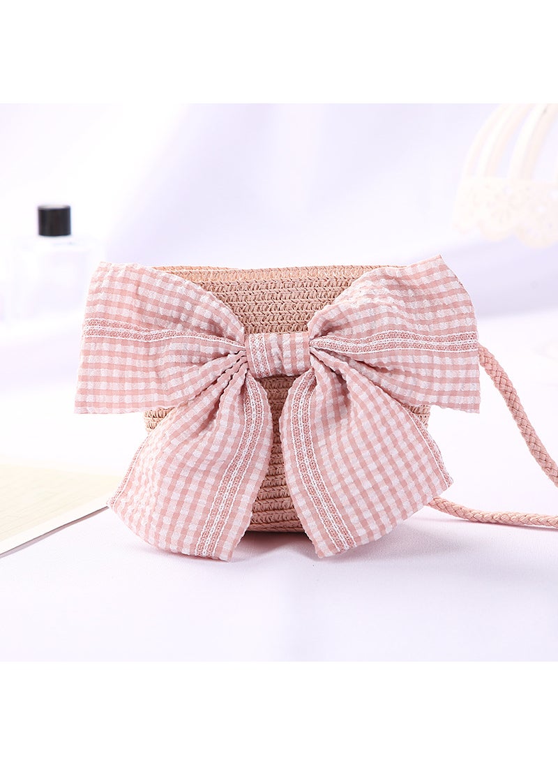 Generic Girls Trendy Crossbody Mini Purse Big Bow pink bag 