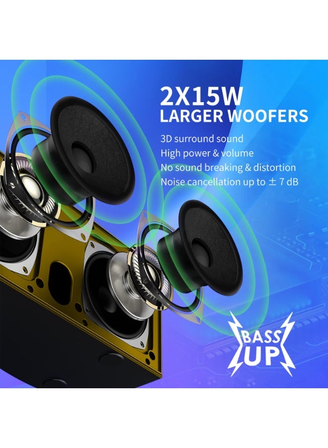 Smart Berry M25 Karaoke Machine for Adults & Kids – Portable Bluetooth PA Speaker with 2 Wireless Microphones, Rechargeable Battery & Multi-Port Connectivity – Perfect for Indoor & Outdoor Parties, Singing & Events - Image 2