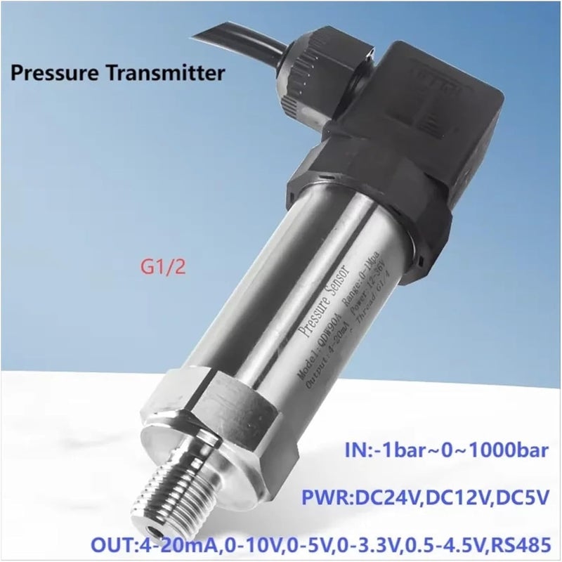 G1/2" Pressure Transmitter Hydraulic Digital 0-1bar to 4-20mA 0-10V Pressure Sensor Gauge 24V Supply 10bar 16bar 60bar to RS485(0-300bar,Output 0.5-4.5V) - Image 3
