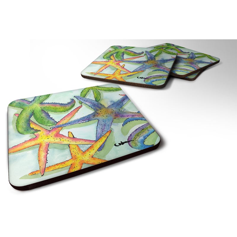 Caroline's Treasures ""Caroline's Treasures 8542FC Starfish Foam Coasters (Set of 4)  3.5"""" H x 3.5"""" W  Multicolor"" 