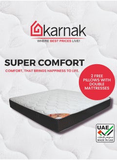 KARNAK Super Comfort Pocketed Spring (Medium Feel) Turn-Free Mattress with 2 Free Pillows | 5 Years Warranty | Thickness 23cm Super King Size - W180 x L200cm  - Image 3