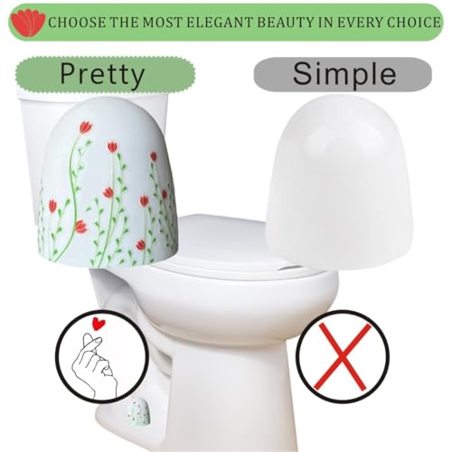 Beaspecal 2Pcs Toilet Bolts Cover with Elegant Colorful Pattern,Nature Flower Plant Toilet Bowl Bolts Covers for Bathroom Decoration 2Pcs Toilet Replacement -4Pcs/Pack - Image 5