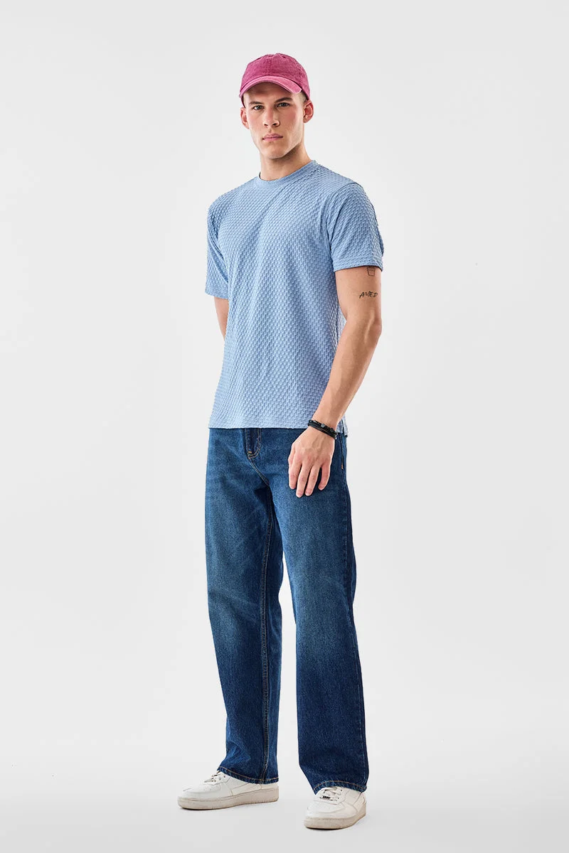 SNITCH Textured Stretch Regular Fit T-Shirt