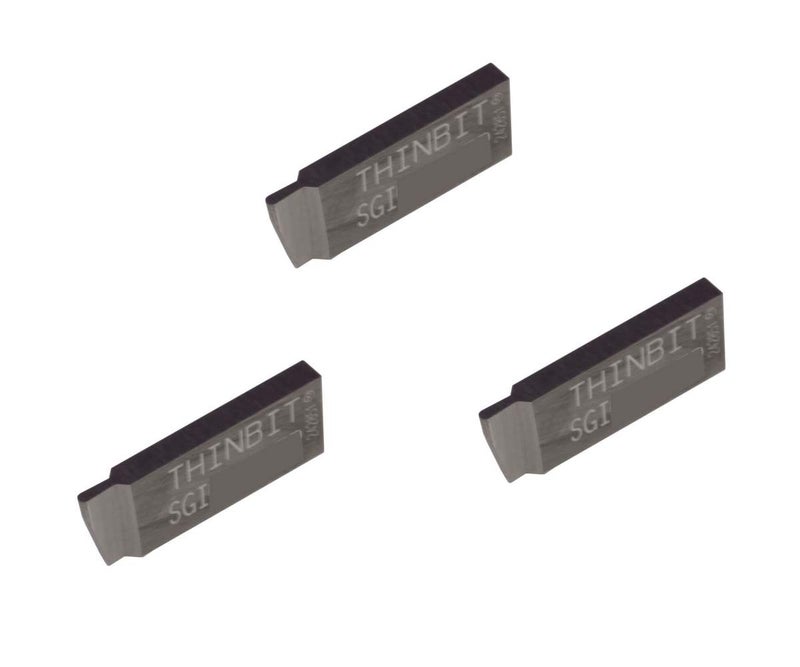 LITTLEBIT THINBIT 3 Pack SGI030D2FR 0.030" Width 0.090" Depth, Uncoated Carbide, Full Radius, Grooving Insert for Steel, Cast Iron and Stainless Steel with Interrupted Cuts - Image 1