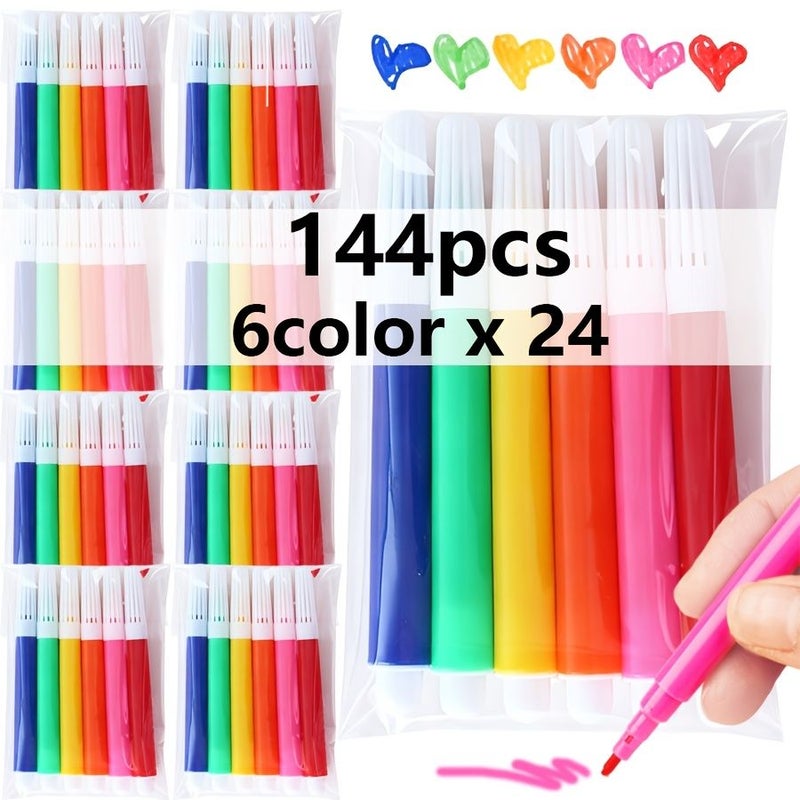 Mini Colored Markers Multi Color Set Of 72 Pieces Watercolor Art Supplies For Drawing Coloring Doodling Non Toxic School Office - Image 2