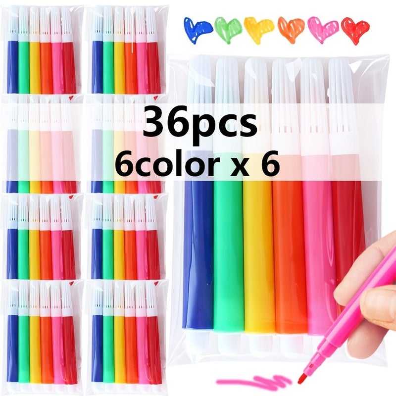 Mini Colored Markers Multi Color Set Of 72 Pieces Watercolor Art Supplies For Drawing Coloring Doodling Non Toxic School Office - Image 1