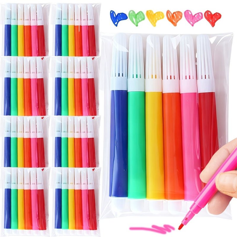 Mini Colored Markers Multi Color Set Of 72 Pieces Watercolor Art Supplies For Drawing Coloring Doodling Non Toxic School Office - Image 5