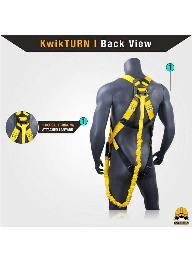 KwikSafety KwikSafety SCORPION Safety Harness | Full Body Fall Protection Harness w/Attached 6ft Tubular Lanyard | Construction Fall Arrest System | ANSI OSHA Certified PPE  - Image 1