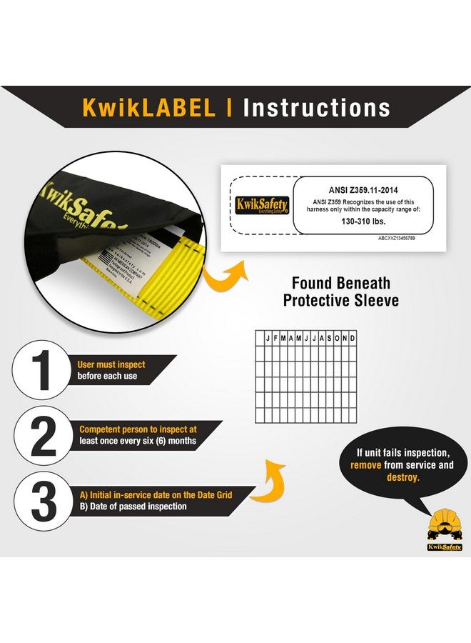 KwikSafety KwikSafety SCORPION Safety Harness | Full Body Fall Protection Harness w/Attached 6ft Tubular Lanyard | Construction Fall Arrest System | ANSI OSHA Certified PPE  - Image 4
