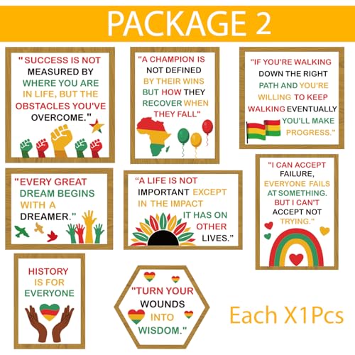 Joffetii Black History Month Bookshelf Bulletin Board Decorations Set Black Inspirational Cutouts with Bulletin Border African American Motivational Classroom Decorations for Chalkboard Wall Door Home Office - Image 4