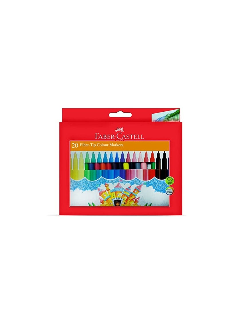 FABER-CASTELL - FABER-CASTELL COLOR BODY FELT PEN 20 COLOR IN A WALLET - Image 1