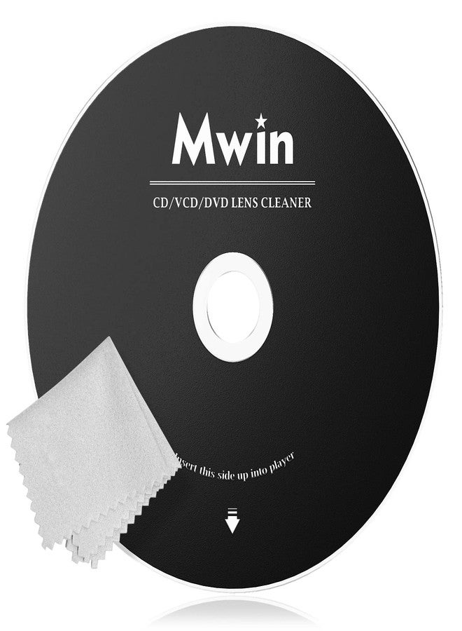 Mwin CD Cleaner Disc for CD Player, Safe and Effective Laser Lens Cleaning Disc, CD/VCD/DVD Player Cleaner Disc for Car and Home, CD Lens Cleaner with Microfiber Cloth - Image 1
