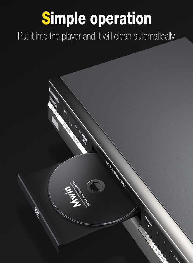 Mwin CD Cleaner Disc for CD Player, Safe and Effective Laser Lens Cleaning Disc, CD/VCD/DVD Player Cleaner Disc for Car and Home, CD Lens Cleaner with Microfiber Cloth - Image 2