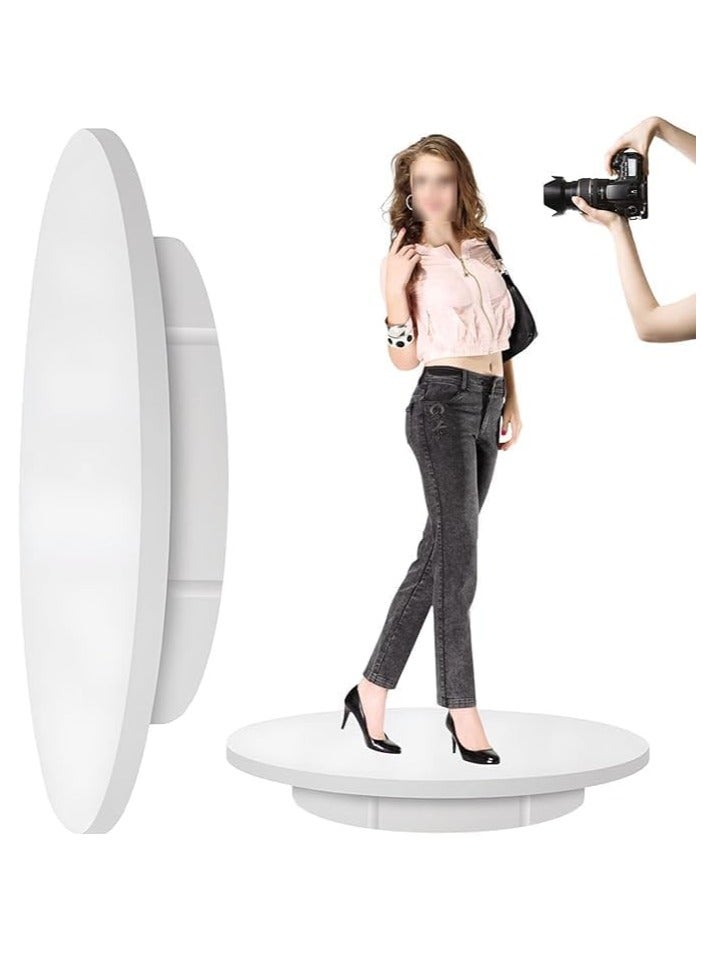 إكسريا Xria 60cm Motorized Rotating Display Stand 360° Electric Rotating Turntable Display Photo Booth 100KG Load size(white) - Image 1