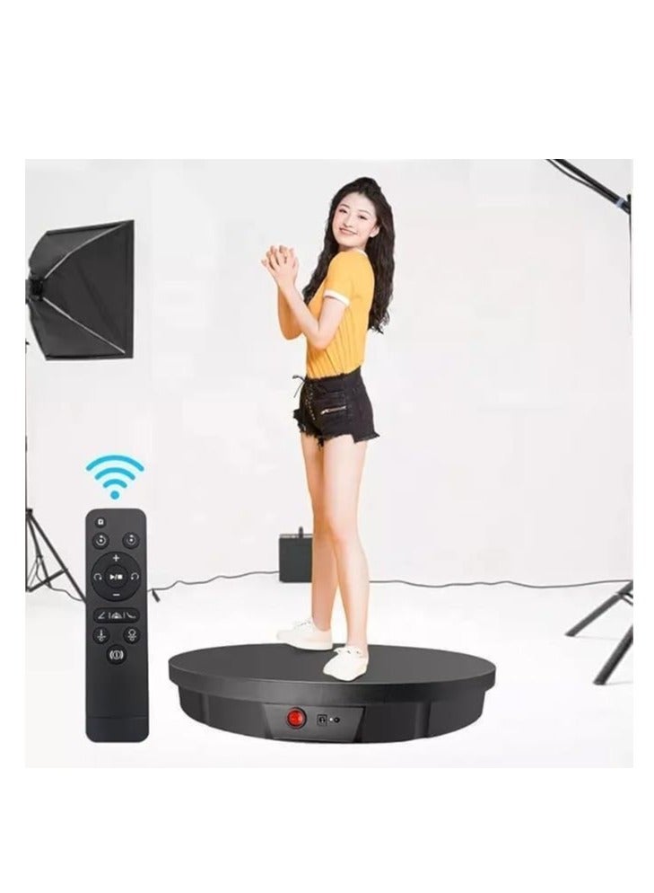 إكسريا Xria 60cm Motorized Rotating Display Stand 360° Electric Rotating Turntable Display Photo Booth 100KG Load size(white) - Image 4
