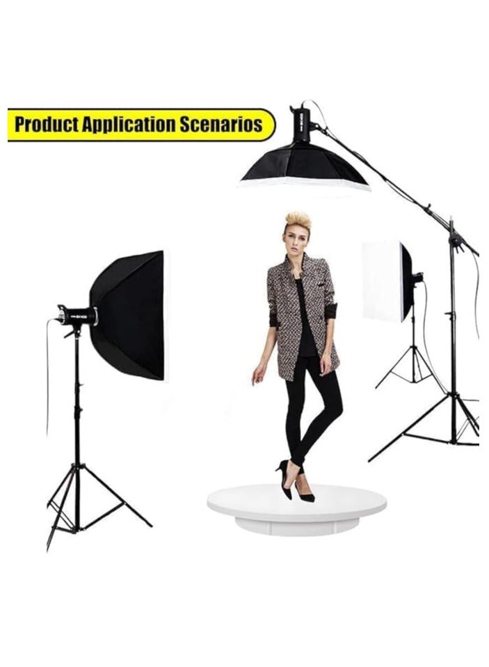 إكسريا Xria 60cm Motorized Rotating Display Stand 360° Electric Rotating Turntable Display Photo Booth 100KG Load size(white) - Image 3