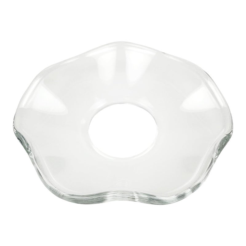 VGEUNA VGEUNA 12 Pieces Bent Glass Candle Bobeches Candle Rings Bobeches for Candlestick Holders Scallop 
