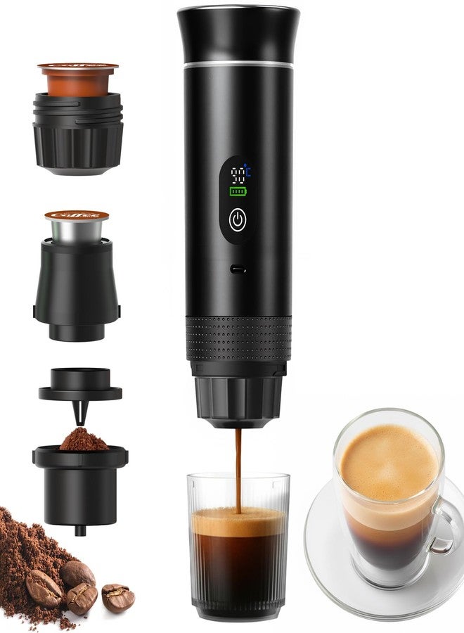chufa Portable Espresso Maker, Travel Coffee Maker for Camping, Compact Espresso Machine with USB-C Rechargeable Design, For Ground Coffee & Coffee Capsules, One-Touch Brew for RV, Hiking, Office, Black - Image 1