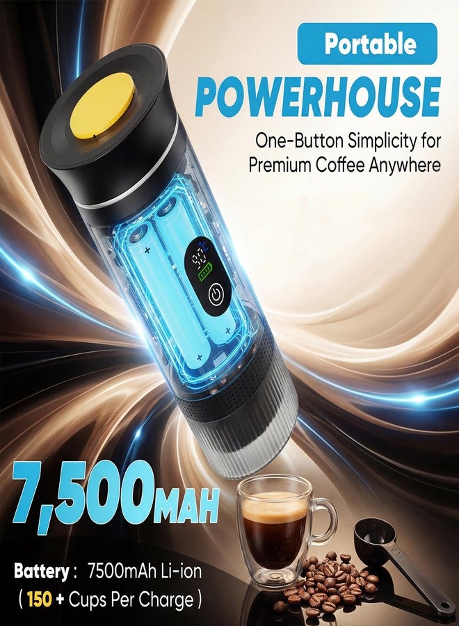 chufa Portable Espresso Maker, Travel Coffee Maker for Camping, Compact Espresso Machine with USB-C Rechargeable Design, For Ground Coffee & Coffee Capsules, One-Touch Brew for RV, Hiking, Office, Black - Image 2